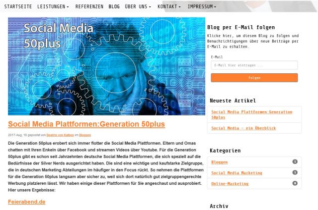 Screenshot des Blogs auf der Webseite medienmeister.com